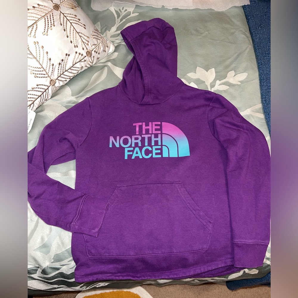 The North Face Purple Pullover Hoodie girls medium 10/12